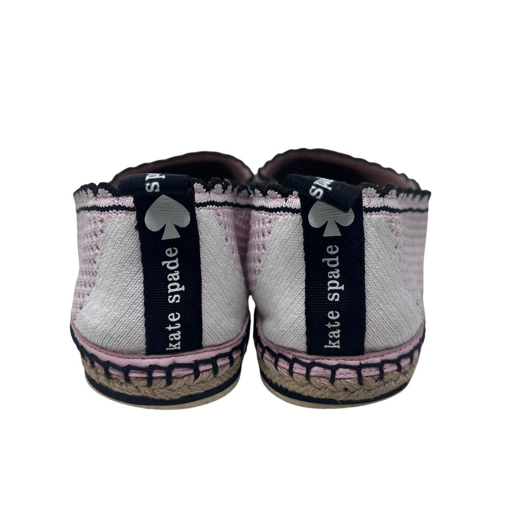 Kate Spade Espadrille Flat Womens 8.5 Knottingham Pink White Stripe Knit - Picture 6 of 10